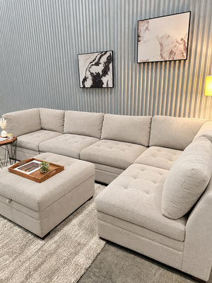 **COMING SOON (ETA: 9/29/26)** 6-Piece Thomasville Tisdale Dupe - Beige (Right Facing Long L)