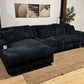 Komfort & Design 3-Piece Carolina Ridge - Fluffy Black (Left Facing)